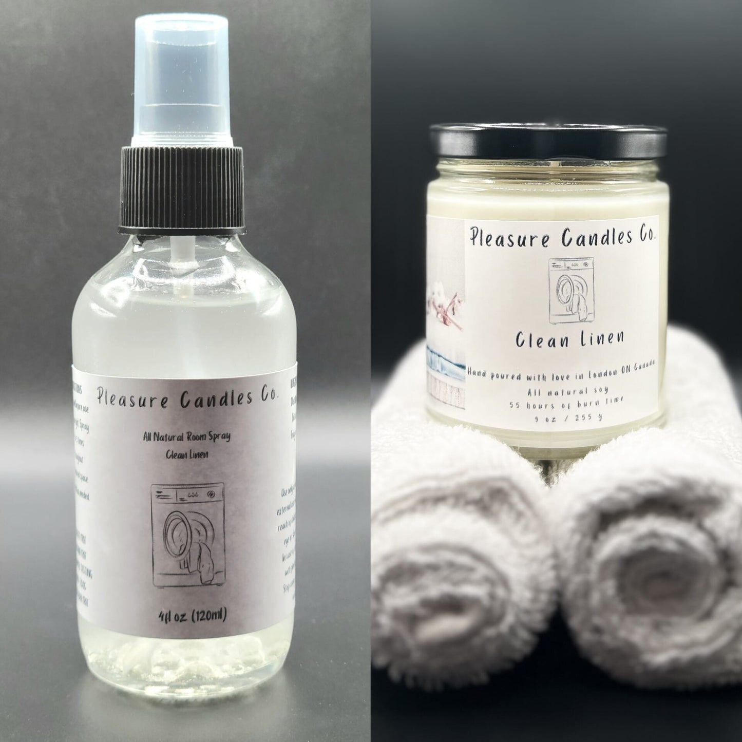 Clean Linen Bundle (9 oz candle, 4 oz spray)